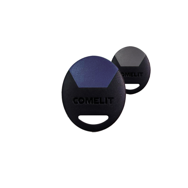 Badge résident sécurisé bicolore gris et bleu