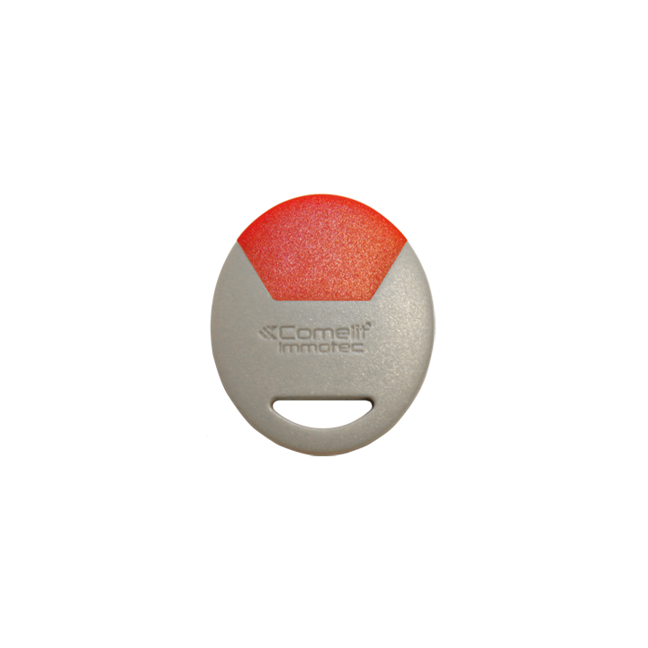 Badge électronique de proximité rouge, souvent utilisé pour les utilisateurs