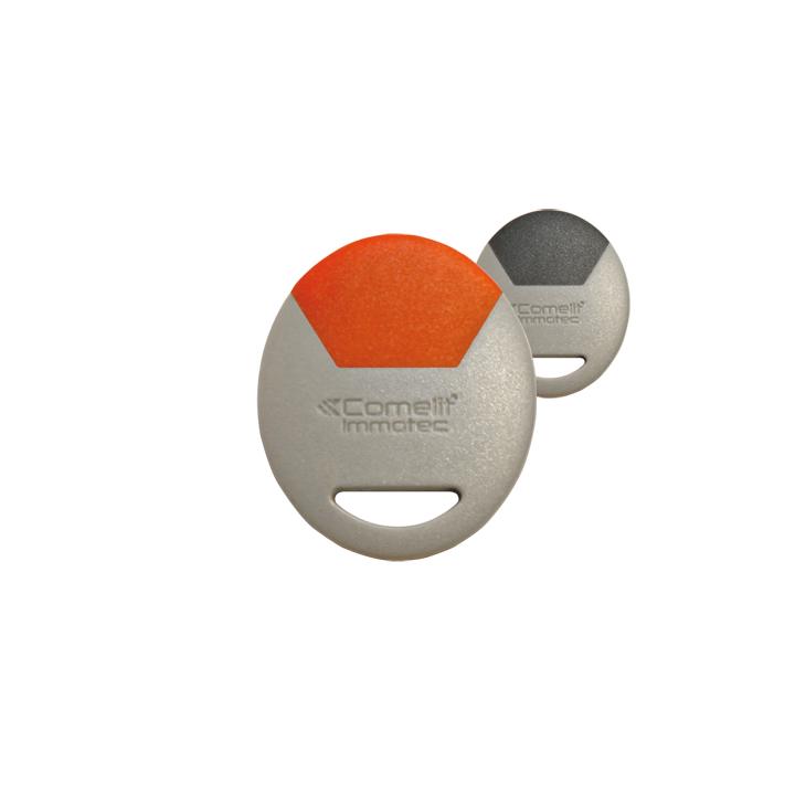 Badge électronique de proximité gris et orange