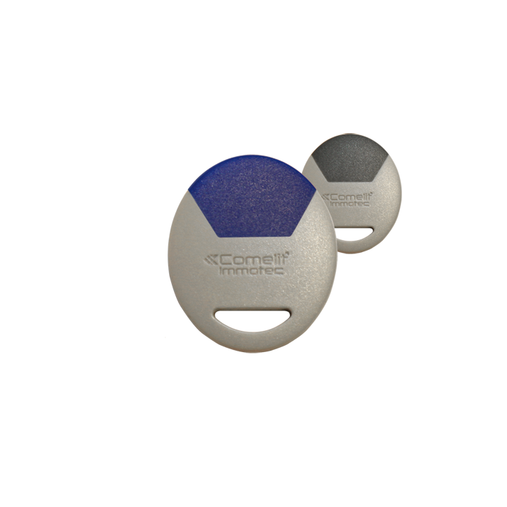 Badge électronique de proximité gris et bleu