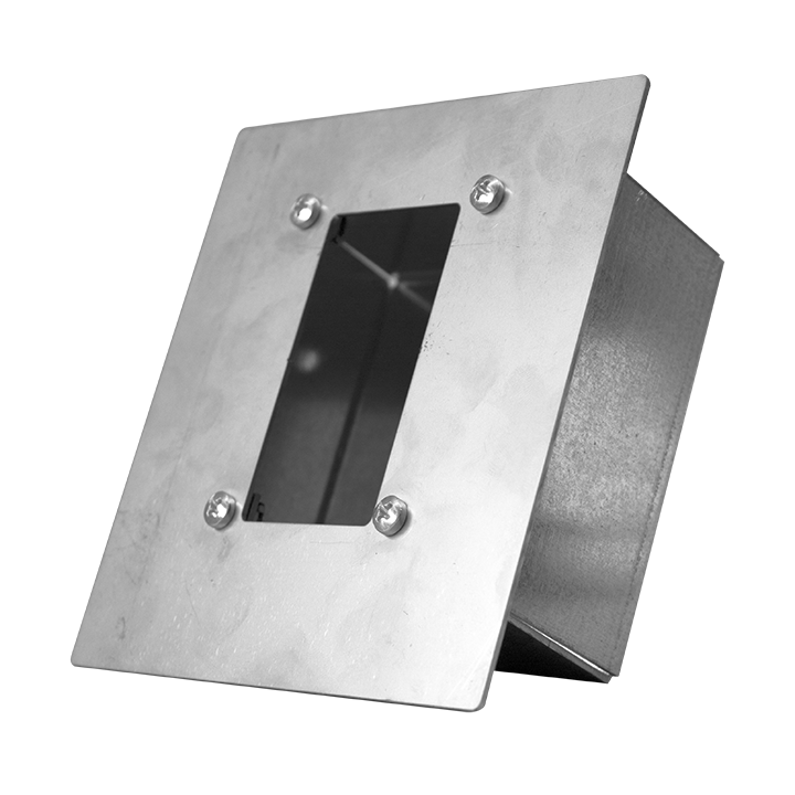 Boîtier inox encastré spécialement prévu pour le clavier codé SKRV. Assure une