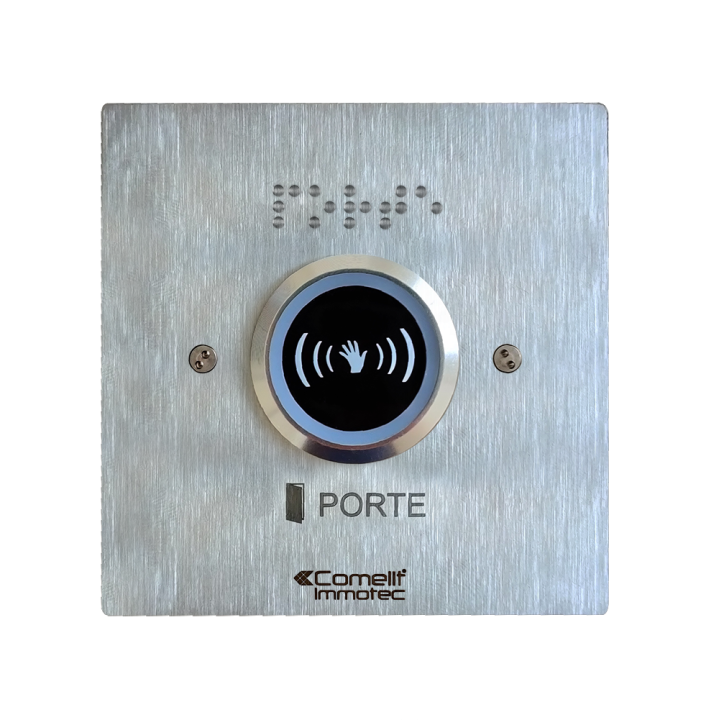 Bouton Infrarouge Lumineux Monté Sur Facade Inox 100X100Mm Pour Pot Diam60