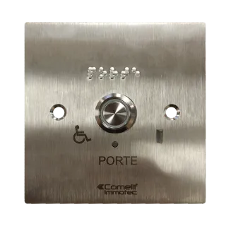 Bouton Sonore + Led Monté Sur Façade Inox 100X100 Pour Pot Diam 65