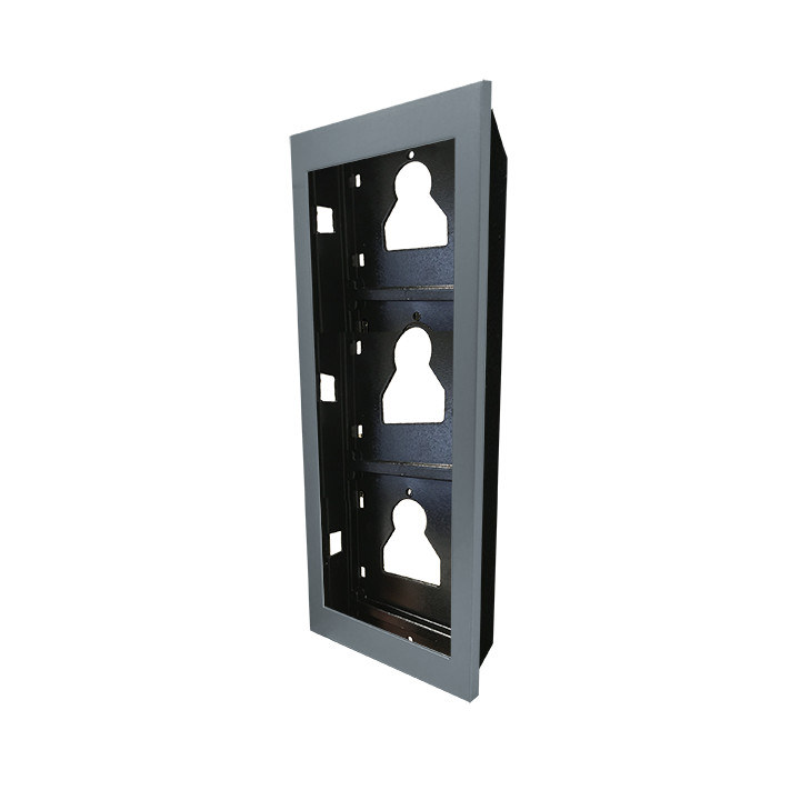 Série Ultra - Cadre Encastré 3 Modules, Aluminium Argenté Ral9006, Anti-Uv