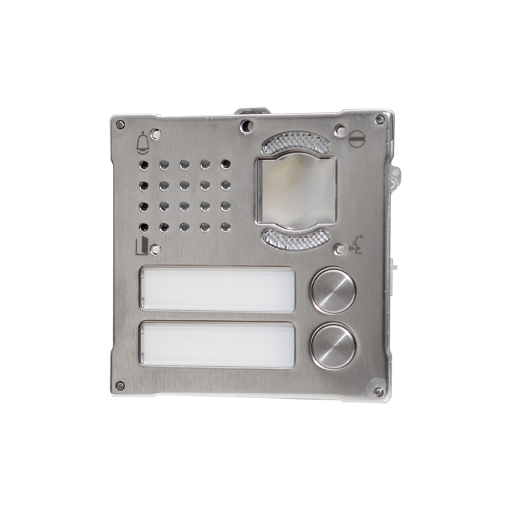 Série Vandalcom - Module 2 Boutons Pour Unité Audio/Vidéo, Acier Inox 316