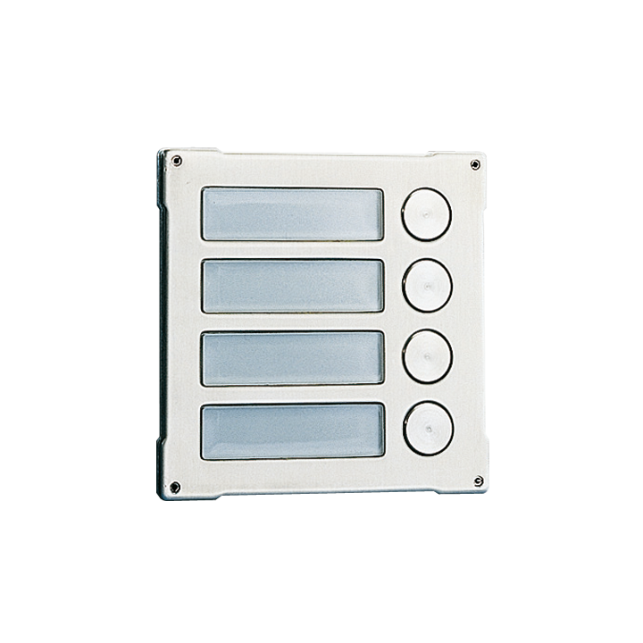 Série Vandalcom - Module 4 boutons, double plaque acier inox 316 2,5 mm