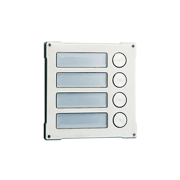 Série Vandalcom - Module 4 Boutons, Double Plaque Acier Inox 316 2,5 Mm