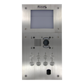 Platine inox antivandale 16 boutons, compatible module vidéo MH. Usage intensif