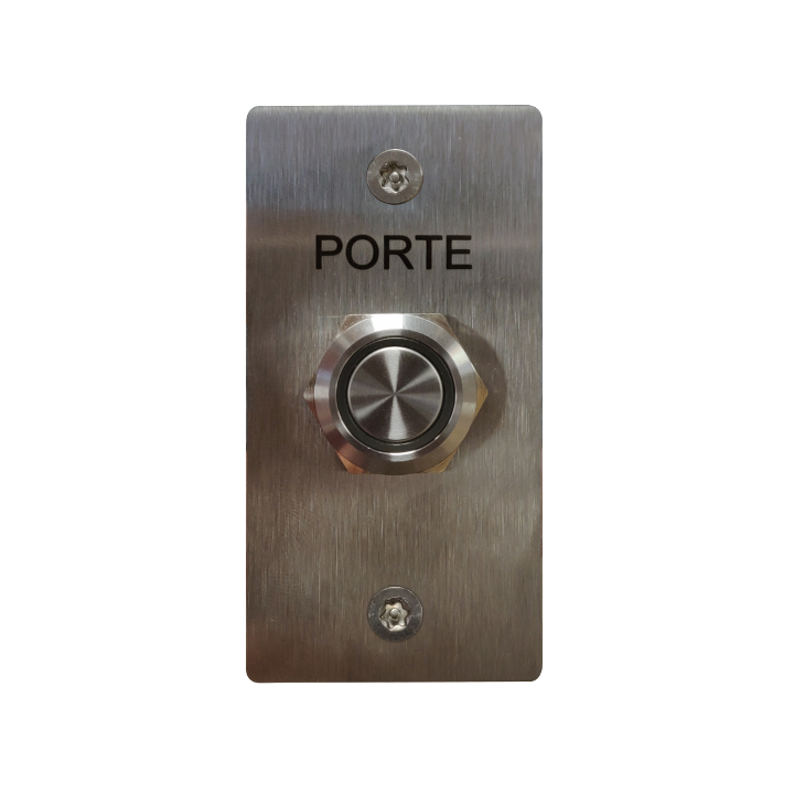 Bon bouton lumineux NO/NF avec gravure anti-usure, façade inox. Conçu pour