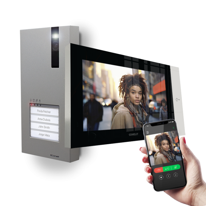 Série 7 Top - Kit vidéo maison avec poste extérieur Quadra et visiophone 7"