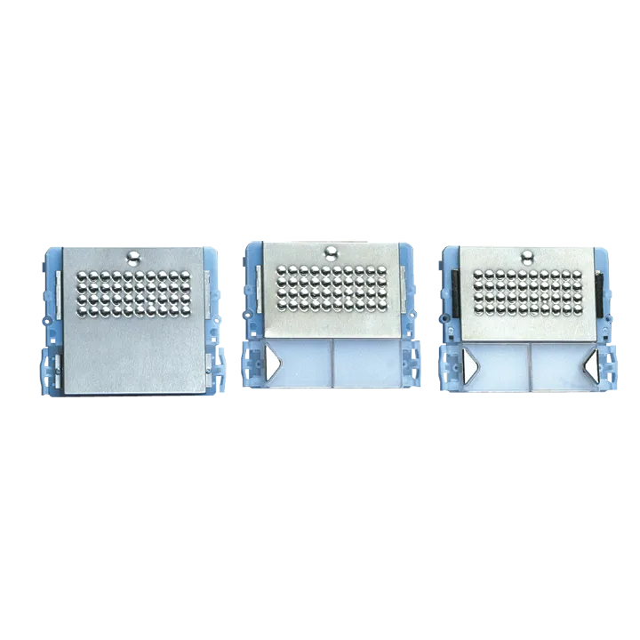 Série Powercom - Module 1 Bouton Acier Inox Avec Nom Et Led Bleue