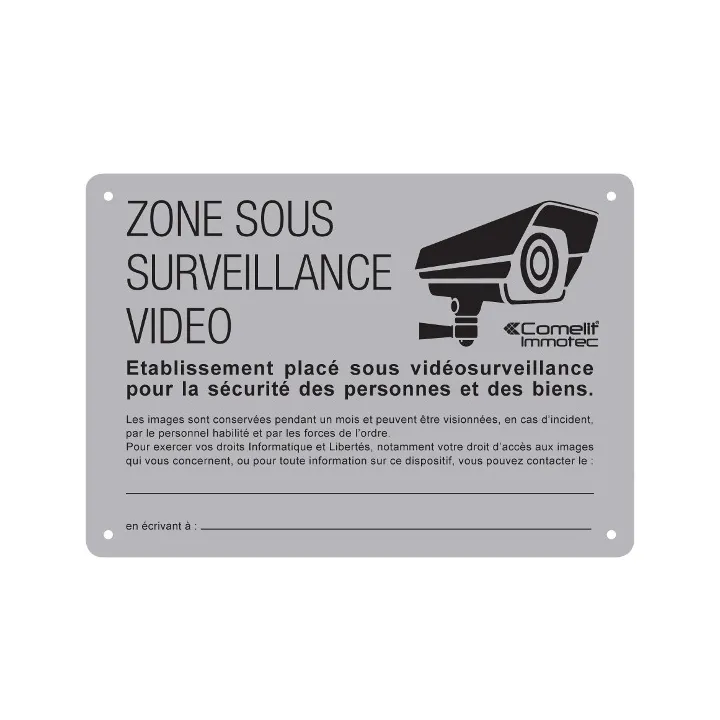 Panneau D’Information Réglementaire “Zone Sous Vidéosurveillance – Espace