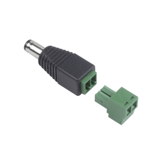 Connecteur d’alimentation, 2 bornes à vis, fiche mâle