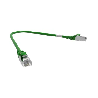 Cordon Rj45 Cat6A Sftp 100 Ohms Lsoh Surmoule Vert Lg 0,30M