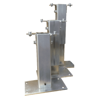 Support Tube Carre Mural Ou Sol L80Xh155Xp80Mm