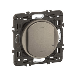 Variateur 2 Fils Céliane Toutes Charges Enjoliveur Titanium Et Support