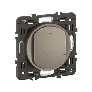 Variateur 2 Fils Céliane Toutes Charges Enjoliveur Titanium Et Support