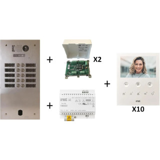 Kit Video Alu 2R 10 Bp 2 Voice Programmé