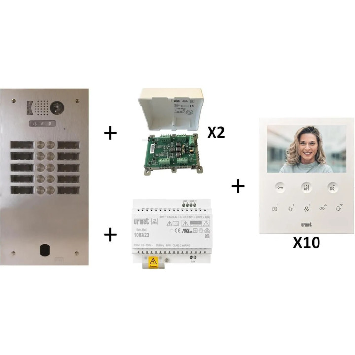 Kit Video Alu 2R 10 Bp 2 Voice Programmé