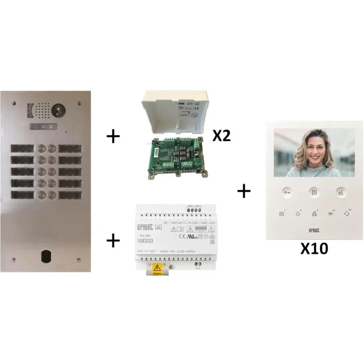 Kit Video Alu 2R 10 Bp 2 Voice Programmé