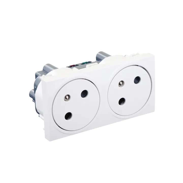 Prise Double 2P+T Encastrable 45X90 Mm