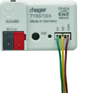 micromodule filaire 2 entrées contacts libres de potentiel, EASY/ETS, KNX Secure