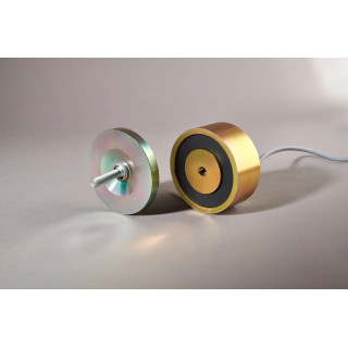 KIT VEM80-250 - Ventouse Diam 80 & H 35 À Rupture - 250 daN, 24VCC + Plaque Polaire Diam 80