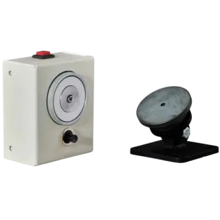 KIT VEM45-50BIBS - Ventouse murale à rupture - Contact de porte - 50 daN - Monotension 24VCC + Contre Plaque Articulée