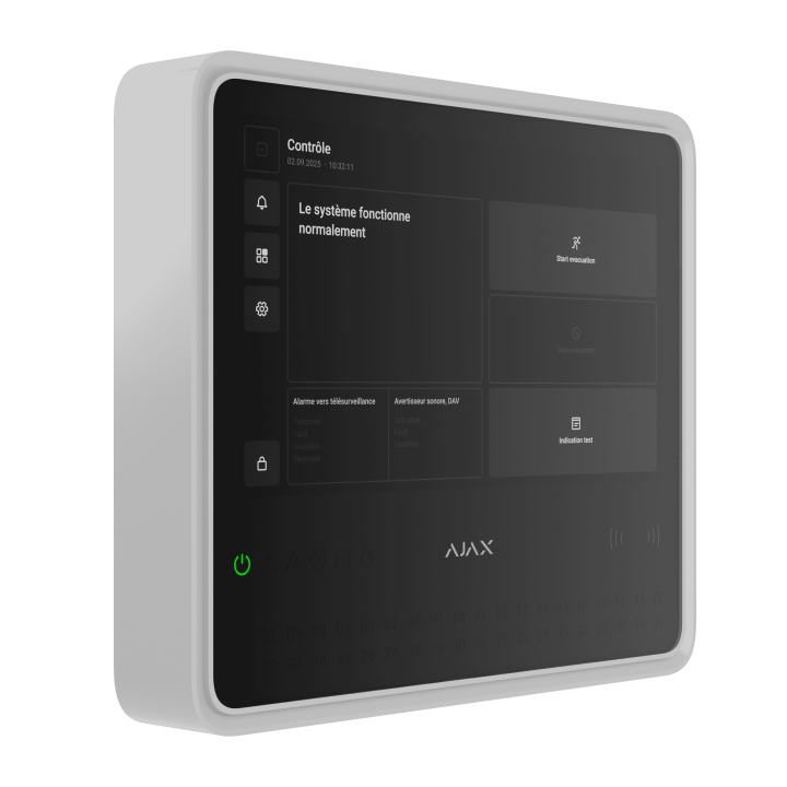 [155168.315.WH] Type4 Fire Hub BLANC - Équipement d'alarme incendie tactile