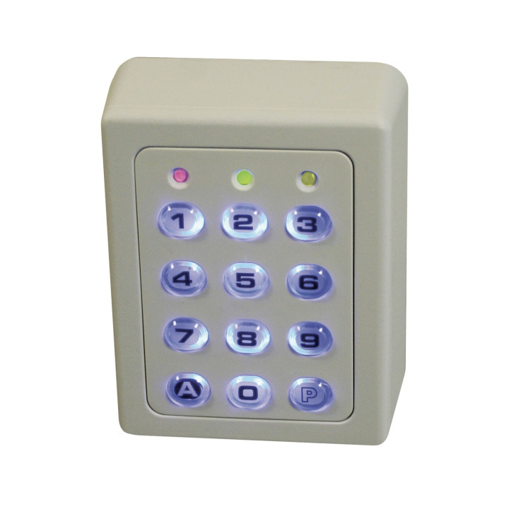 Clavier  2 relais,  60 codes ,touches plastiques , boîtier abs beige