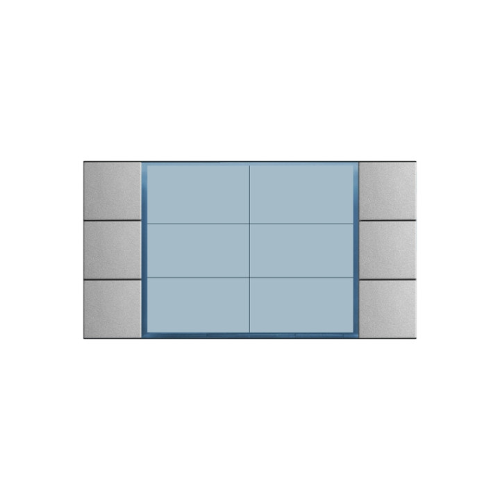 Module Supra Aluminium 2 Rangées 6 Boutons, 1/2 Hauteur (55Mm)