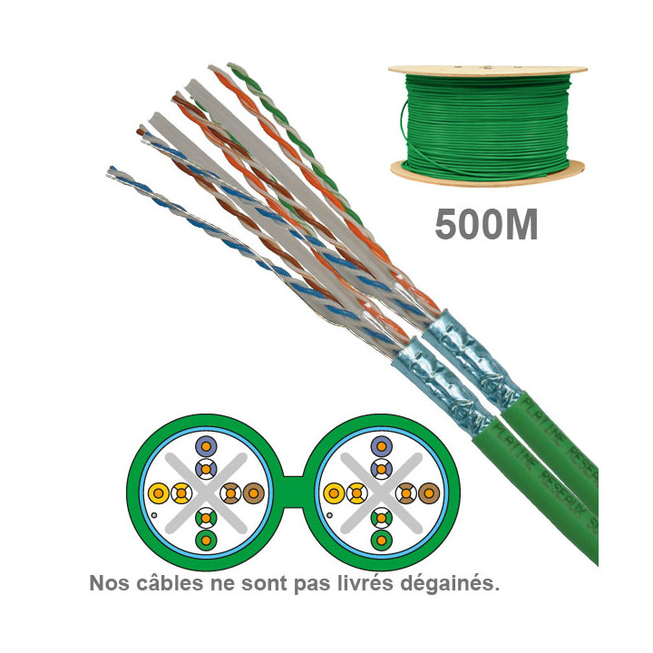 Câble Reseau Cat6 F/Utp 2X4Paire Touret De 500 Mtre 6701