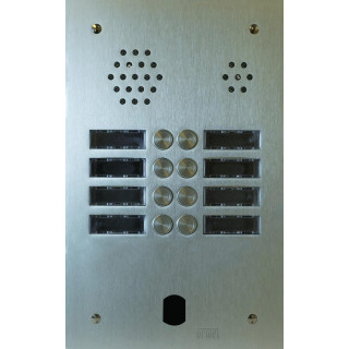 Plaque Audio Alu 2R 8Bp 2Voice Complete pour systèmes URMET