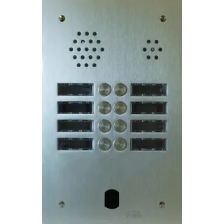 Plaque Audio Alu 2R 8Bp 2Voice Complete pour systèmes URMET