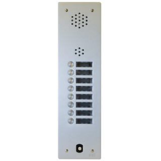 Plaque Audio Alu 8 Bp 2Voice Complete pour systèmes URMET