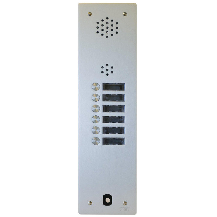 Plaque Audio Alu 6 Bp 2Voice Complete pour systèmes URMET