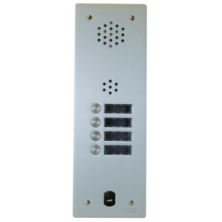 Plaque de rue audio 1 rangée 4 touches  pour systèmes URMET