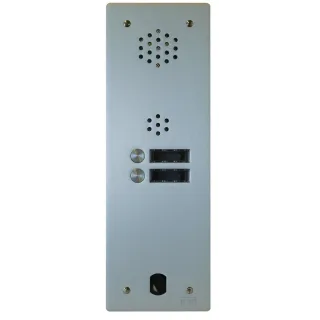 Plaque Audio Alu 2 Bp 2Voice Complete pour systèmes URMET