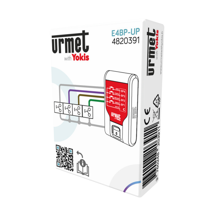 Emetteur Encastrable E4Bp-Up Urmet With Yoki - 4 Canaux - Radio Zigbee