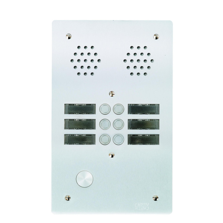 Plaque AV Alu 6Mm 2R 06Bp pour systèmes URMET