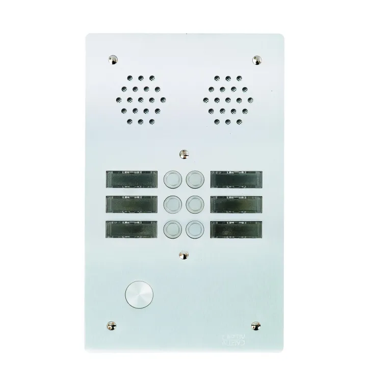 Plaque AV Alu 6Mm 2R 06Bp pour systèmes URMET