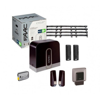 Kit motorisation portail FAAC Cyclo Intégral 24v + 4 mètres de crémaillères C720 Plus
