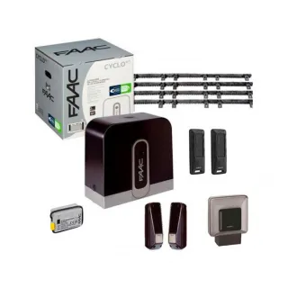 Kit motorisation portail FAAC Cyclo Intégral 24v + 4 mètres de crémaillères C720 Plus