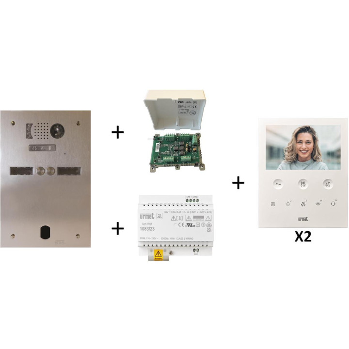 Kit Video Alu 2R 2 Bp 2 Voice Programmé
