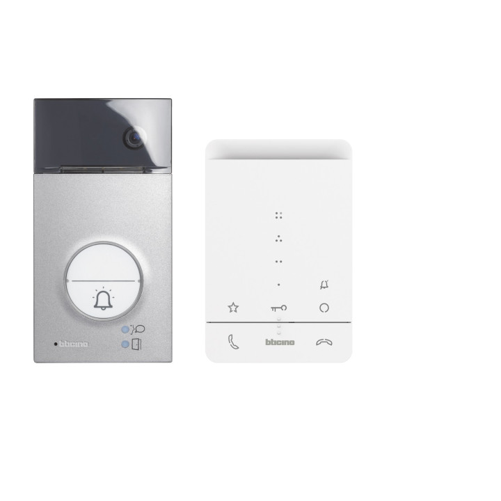 Kit Classe 100 Audio Mains-Libres Blanc Avec Platine Linea 3000 Gris
