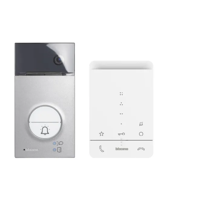 Kit Classe 100 Audio Mains-Libres Blanc Avec Platine Linea 3000 Gris