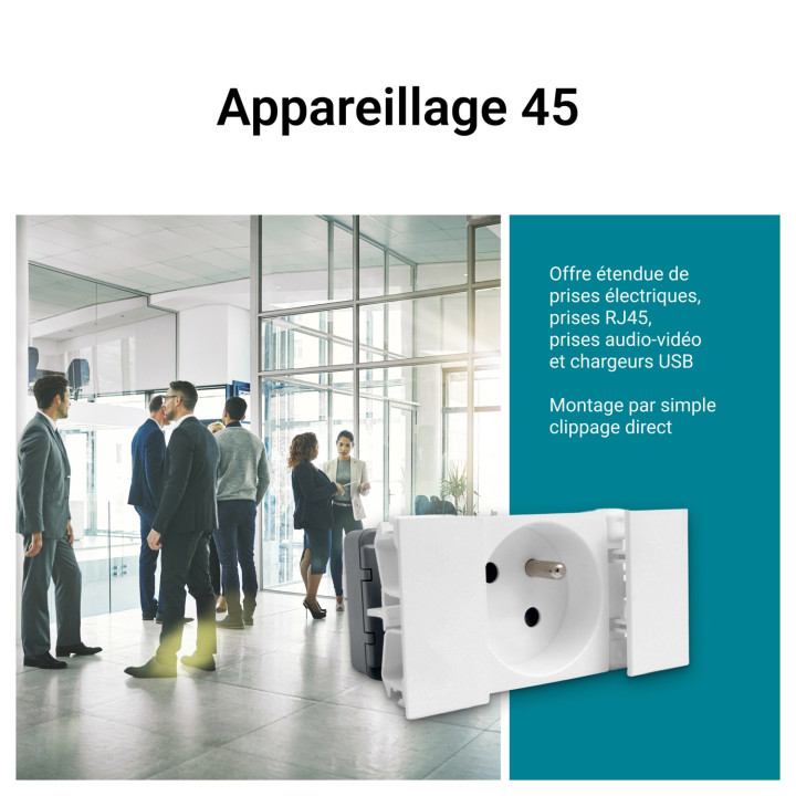 Goulotte Logix 45-190X50-3 Compartiments-2M-Livré Sans Couvercle-Pvc Blanc Artic
