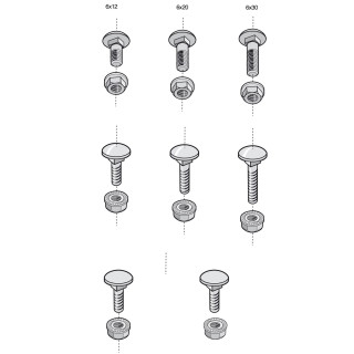 Boîte 100 Boulons Trcc - Dimensions 6X20Mm - Avec Écrou - Finition Ez