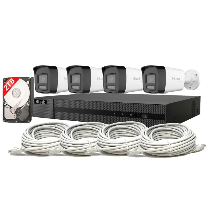 IK28P-460B HiLook 6 MP PoE Bullet Camera Kit with Smart Hybrid Light