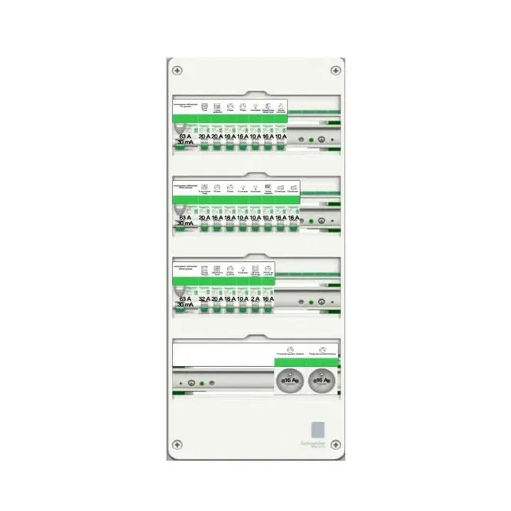Resi9 - Tableau standard maison individuelle - 13M - 4 rangées - XE